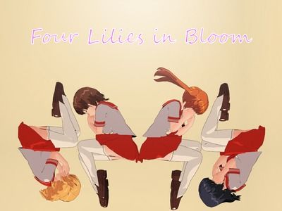 vier lelies in Bloei
