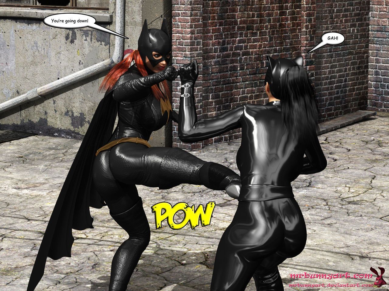 [mrbunnyart] batgirl vs Caïn (batman) [english]