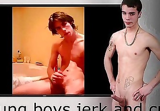 Young boys jerk and cum