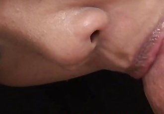 Asian babe gives head and gets facial - 5 min
