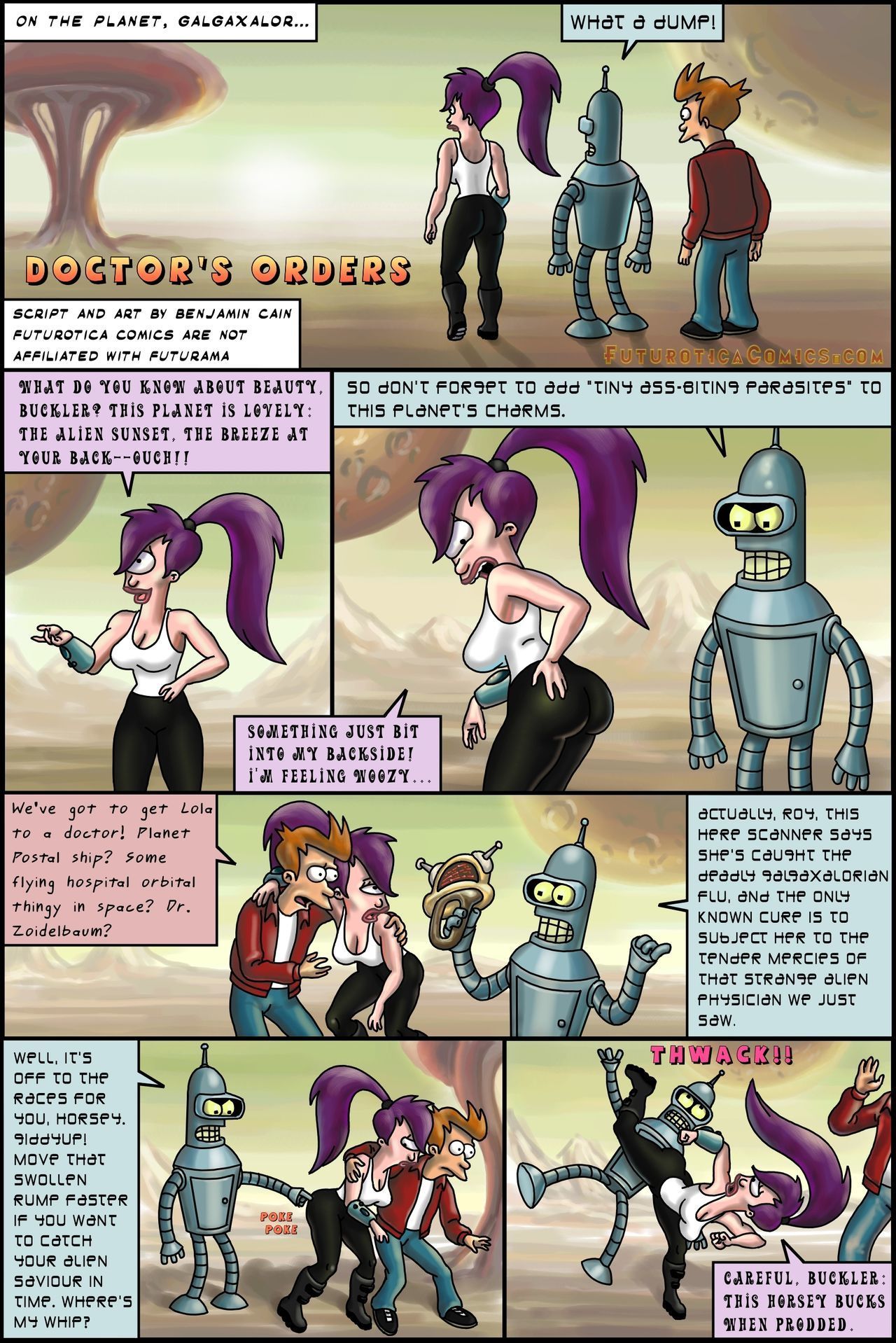 futurotica कॉमिक्स (futurama और स्टार ट्रेक parodies)
