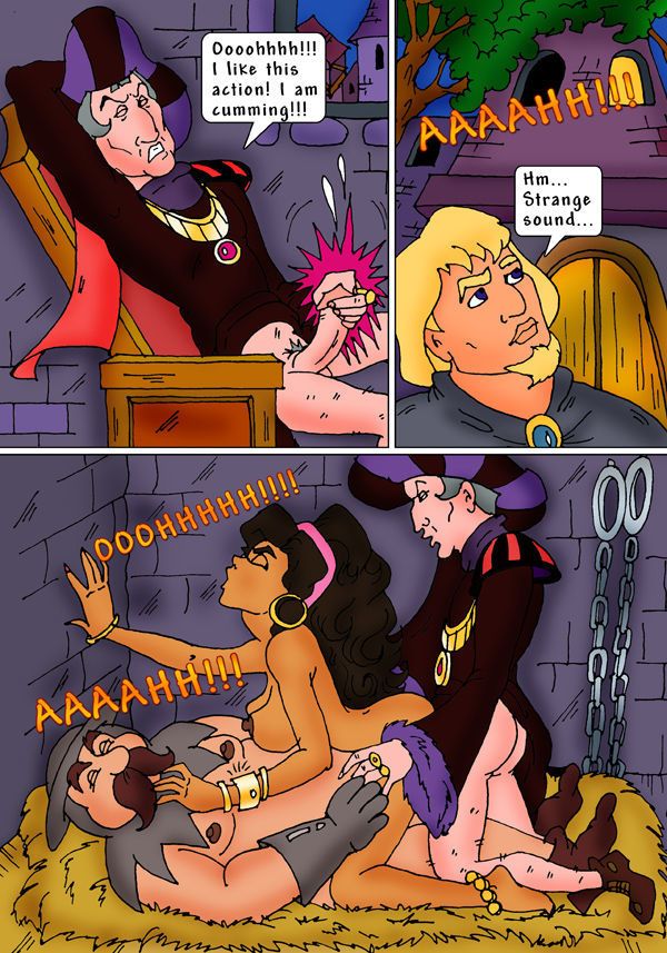 Esmeralda and Frollo (The Hunchback of Notre Dame)