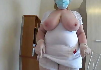 Maduro enfermera Con enorme tits, lesbianas pov