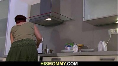 Lesbian fun with mom and at the kitchen - 6 min