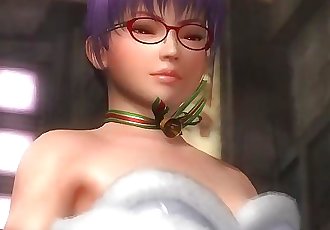 Dead or alive 5 Ayane in sexy christmas skirt windy upskirt exposed her ass