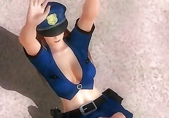 Dead or alive 5 Kasumi hot teen in police uniform miniskirt upskirt view !