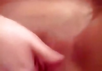 Horny teenage girl fingering her tiny pussy