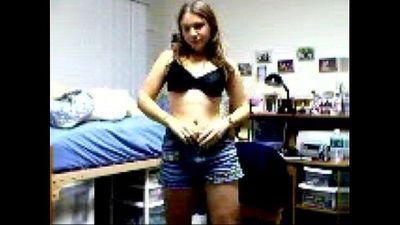 Webcam - French teen girl gets naked on cam - 1 min 7 sec