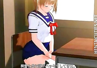 schüchtern 3d Anime Schulmädchen zeigen Titten