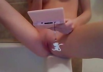 Teen Pissing while playing Pokemon