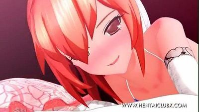 Anime Mädchen futanari Mädchen Hikari Sommer masturbation 3d Nackt 6 min