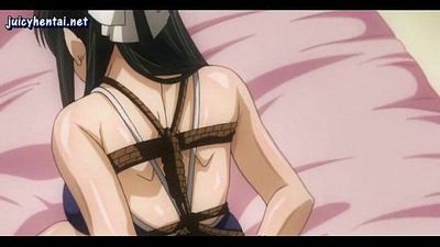 Lascive anime babe gets roped up and touched - 5 min