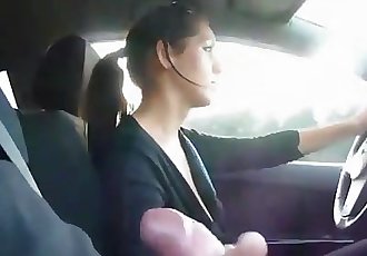 21yr old Crystal giving a handjob while driving