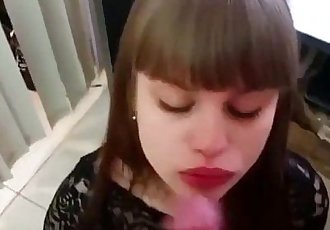 Blowjob at Home from a Nice Ass Teen