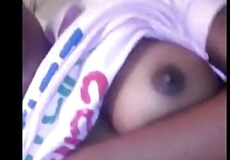 bajan teen playing with her young sweet tits