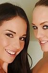 Lesbians Blue Angel and Nataly Gold playing with dangerously big Sdildo
