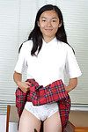 cambojano estudante Tiffany Piscando branco upskirt roupa interior