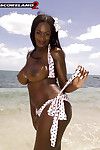 siyah anne Nikki Jaye azat büyük juggs Gelen Bikini açık havada Üzerinde Plaj