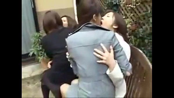 japanese lesbians kissing on park