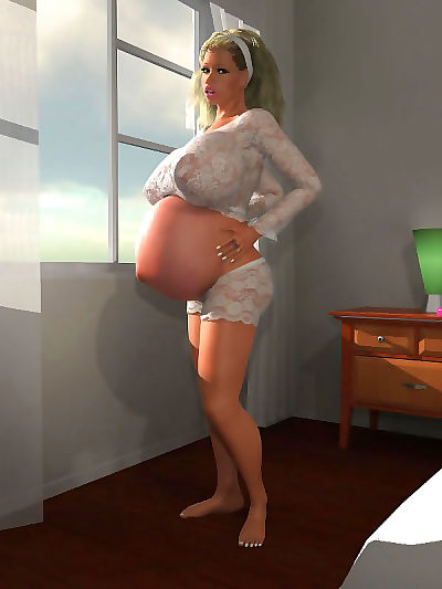 Pregnant 3d blonde chick exposing her big boobs - part 395