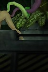 3d busty babe gets hard fucked by a plant with big tentacles - part 754