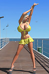 gợi cảm D bikini Tóc vàng nóng bỏng cho thấy cô ấy to lớn, Zú trên những pier - phần 427