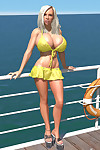 sexy D Bikini rubia hottie muestra su grandes Tetas en el pier - Parte 427