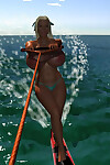 Topless big breasted 3d blonde hottie wakeboarding - part 436