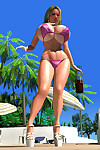 pornostar D sexy procace bionda in Bikini prendere il sole all'aperto - parte 417