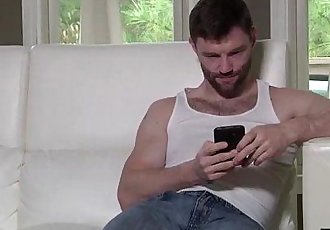 Hairy stepdad Dennis West takes his stepson huge cock deep in his hole