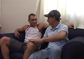 Hot muscular latino dude gets blowjob before fingering and fucking ass