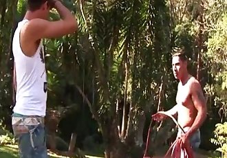 Hot muscled gay latino hunks hardcore outdoor anal pounding fun