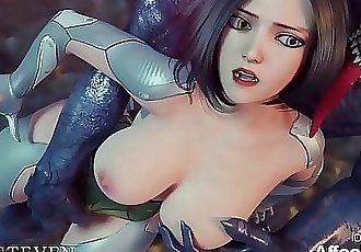 Big Tits Angelita fucked hard by a monster in a 3d animation 3 min 1080p