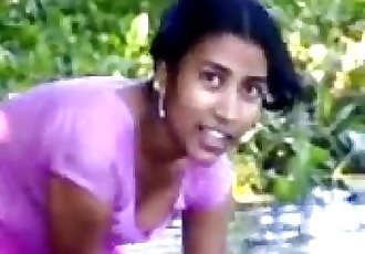 village girl bathing in river showing assets www.favoritevideos.in - 3 min