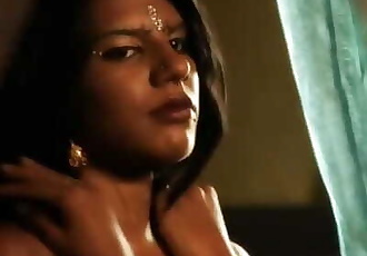 Asiático India hermosa Chica Consigue Totalmente desnudo en la película