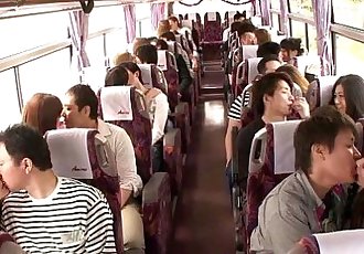 Japanese teen groupsex action babes on a bus - 8 min HD
