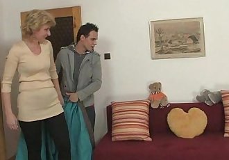 Young guy picks up old blonde and fucks her - 6 min